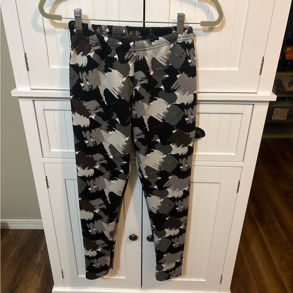 Just Cozy Fleece Lined Leggings | M/L | Black Gray Lounge